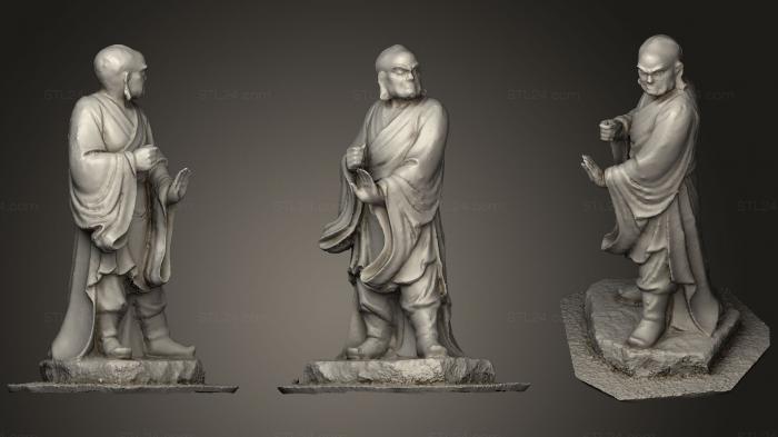 Статуэтки герои, монстры и демоны (Статуя монаха, STKM_0980) 3D модель для ЧПУ станка